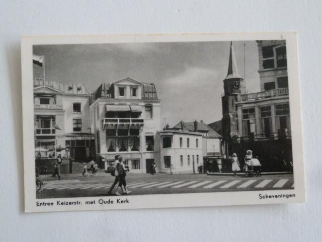 Scheveningen circa 1955 Keizerstraat met Oude Kerk, Ophalen of Verzenden, Voor 1920, Ongelopen, Zuid-Holland