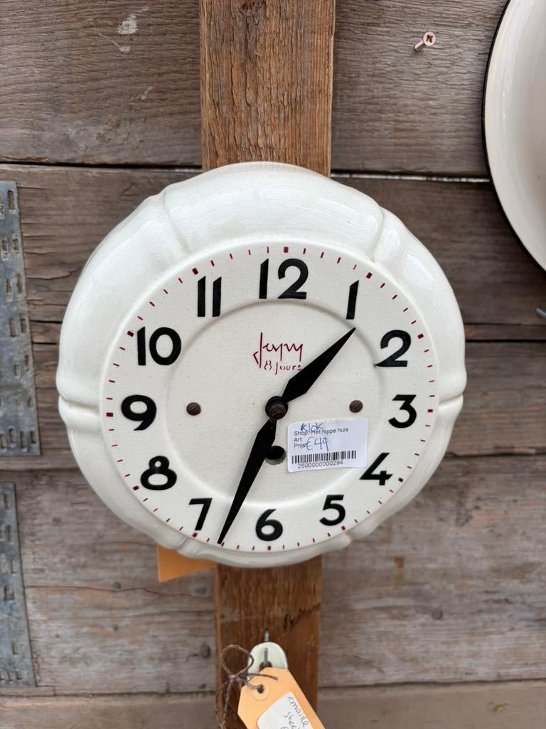 Brocante klok, Ophalen of Verzenden