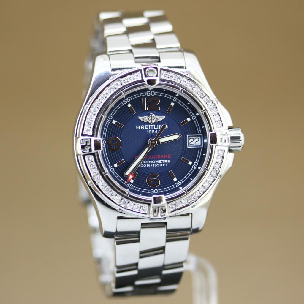 Breitling Colt Oceane diamonds A77380, Sieraden, Tassen en Uiterlijk, Horloges | Dames, Overige merken, Staal, Gebruikt, Staal