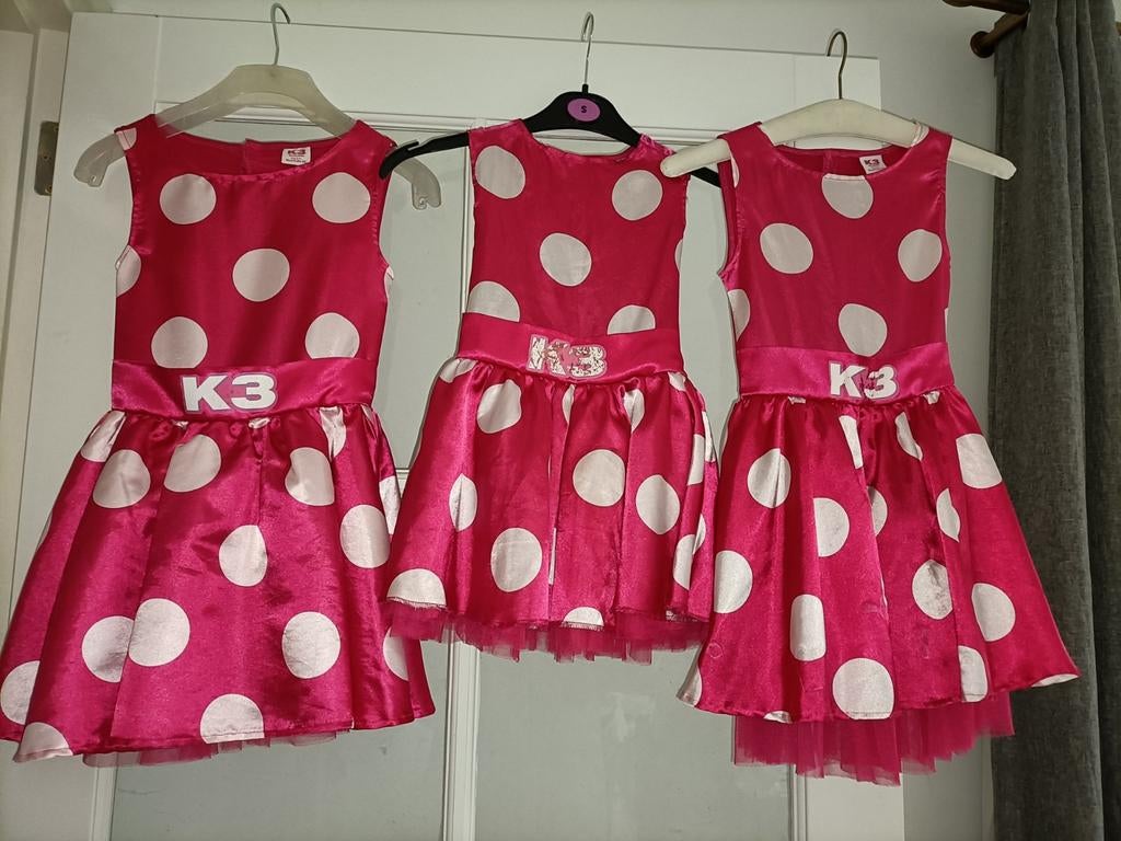 3 x K3 jurk verkleedjurk (zie omschrijving) taille maat 116, Kleding | Dames, Carnavalskleding en Feestkleding, Ophalen of Verzenden