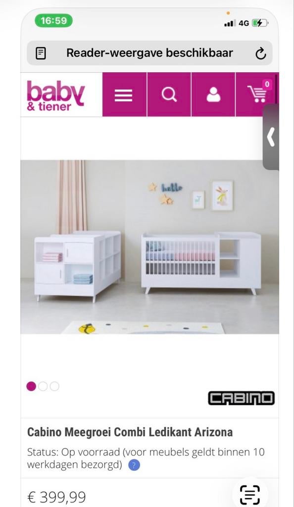 Nieuw Arizona Combi Ledikant, Kinderen en Baby's, Ophalen of Verzenden, Nieuw, Ledikant