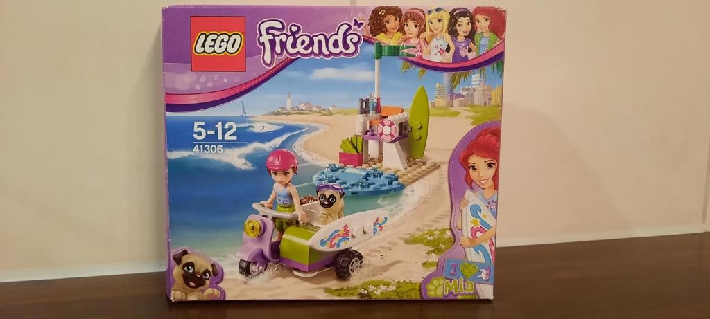 Lego Friends - 41306 Mia's Strandscooter - Compleet, Ophalen of Verzenden, Zo goed als nieuw, Complete set, Lego