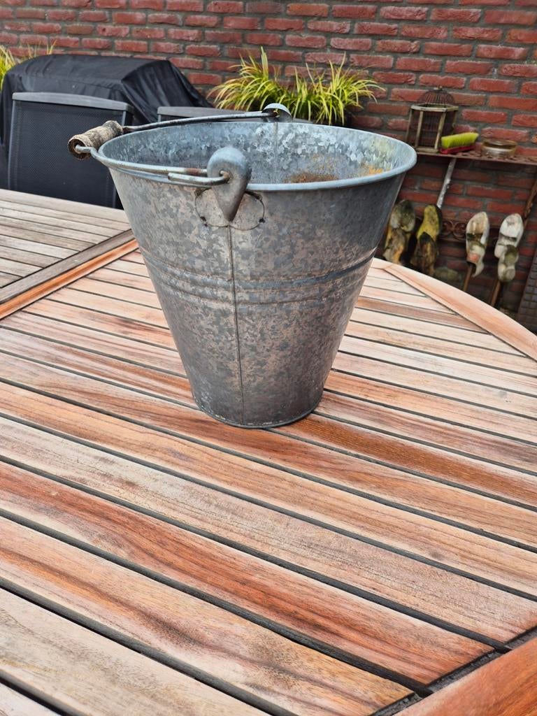 Zinken Emmer met Handvat, Ophalen of Verzenden, Gebruikt, Zink, Met handgreep
