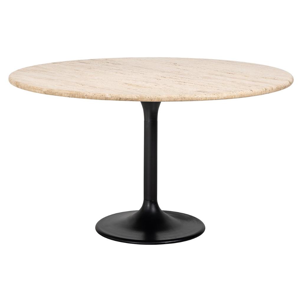 Richmond eettafel Hampton 140 cm Travertine blad, Ophalen, Overige materialen, Japandi Stijl, Rond