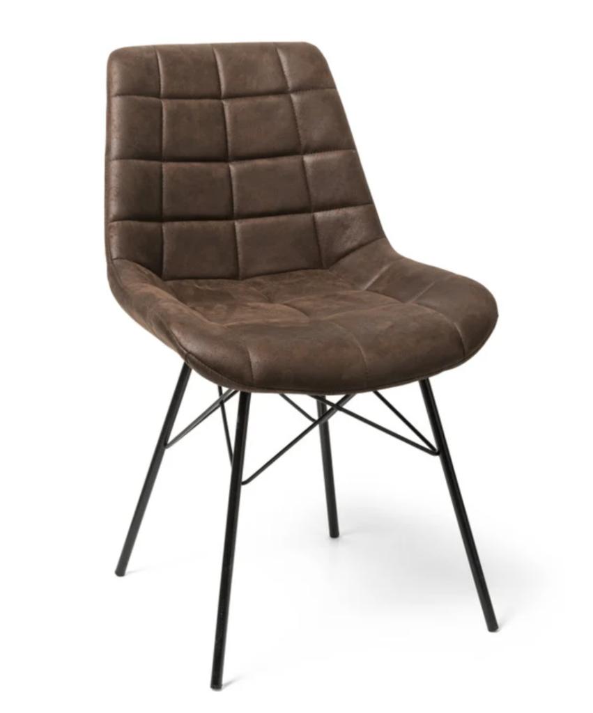 4 x Eetkamerstoel suedine - bruin - 81x52x57 cm, Ophalen, Suedine (PU leer), Bruin, Nieuw