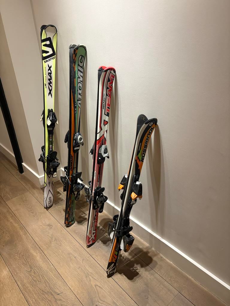 Ski maat 140 (rest is al weg)., Sport en Fitness, Ophalen, Gebruikt, 100 tot 140 cm, Salomon