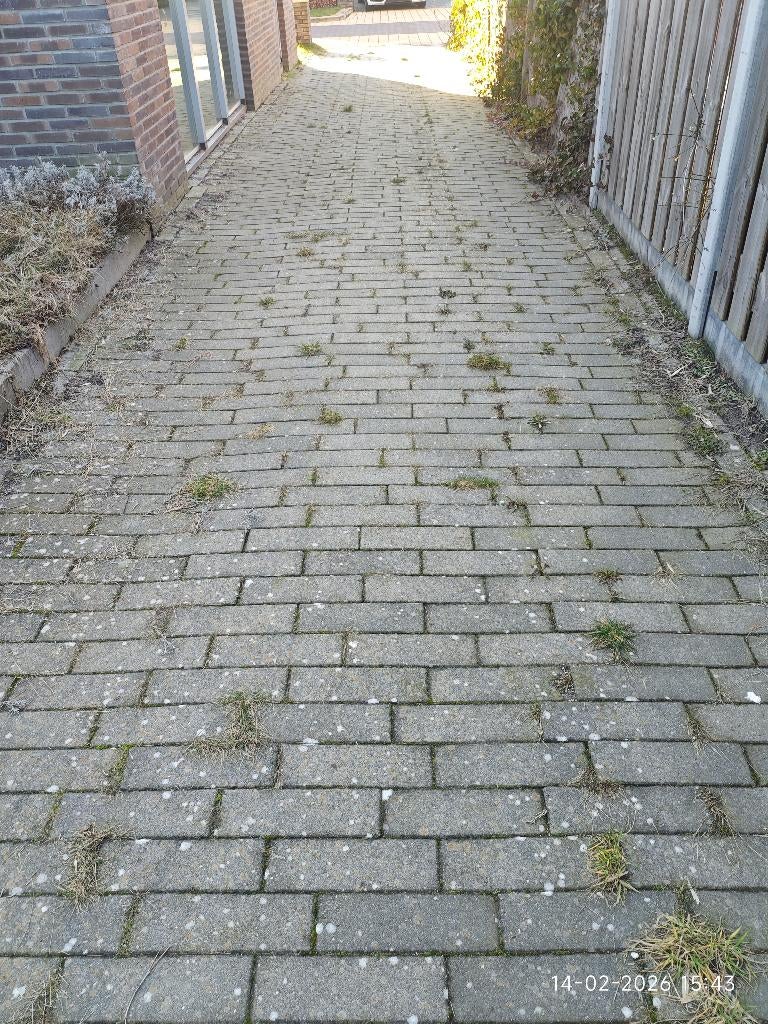 Gebruikt: 42m2 Kijlstra longstone grijs-zwart, Ophalen, Gebruikt, Klinkers, 10 m² of meer
