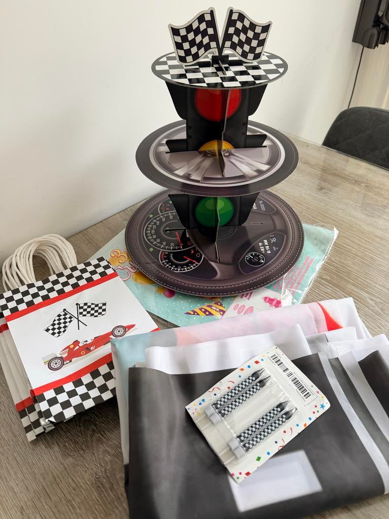2e Verjaardag Versiering - Race Thema, Hobby en Vrije tijd, Feestartikelen, Ophalen of Verzenden, Nieuw, Versiering, Verjaardag