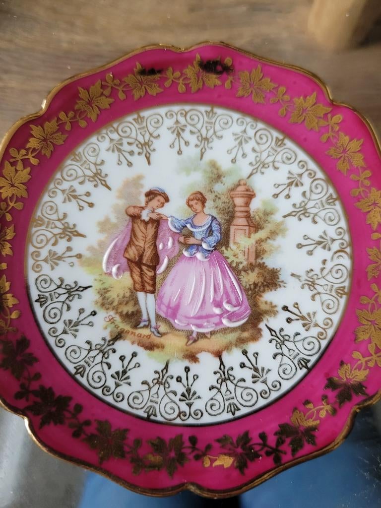 Miniatuur bordje Limoges.  Veritable porseleinen., Antiek en Kunst, Antiek | Porselein, Ophalen