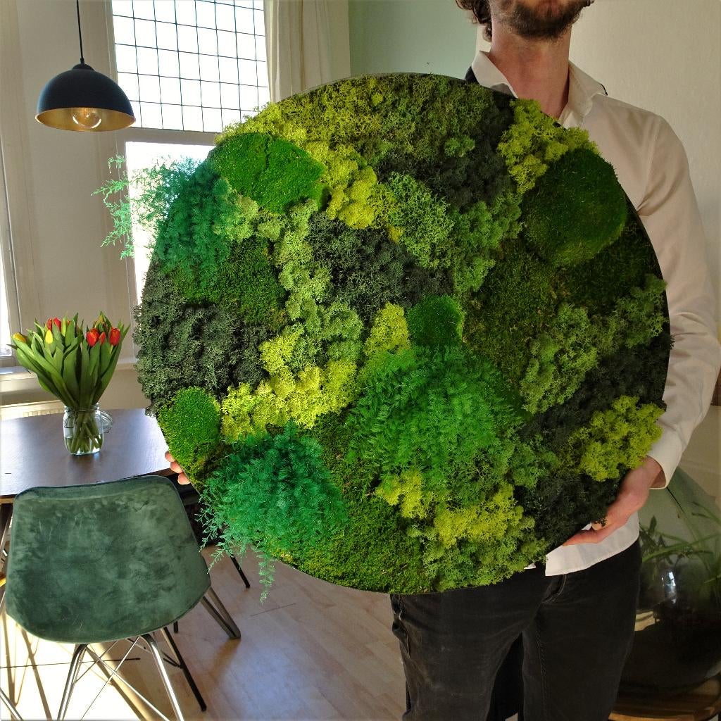 Handgemaakt rond mosschilderij / moscirkel 70cm, Ophalen of Verzenden, Nieuw