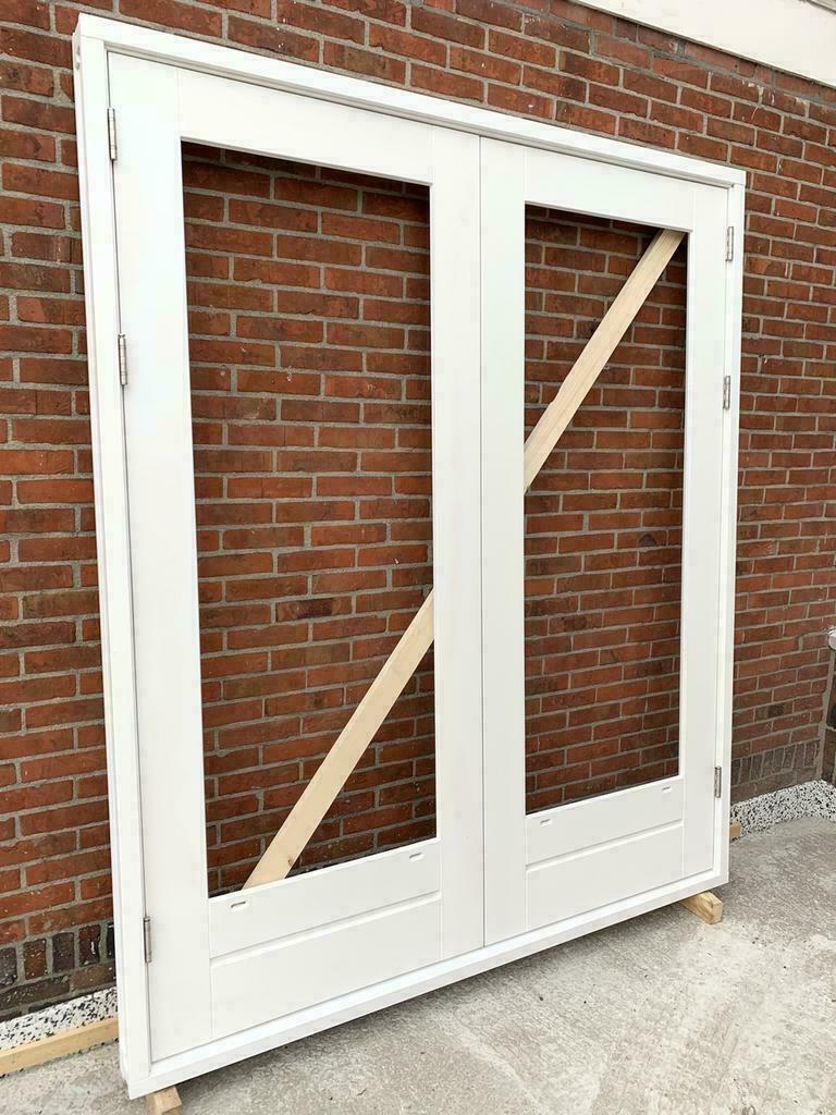 Openslaande deuren ( Meranti) met kozijn Tuindeuren achterpu, 120 cm of meer, Nieuw, Ophalen of Verzenden, Buitendeur
