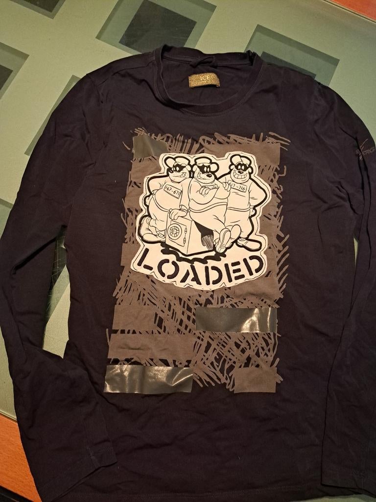 Iceberg longsleeve met opdruk, Zwart, Ophalen of Verzenden, Zo goed als nieuw, Maat 46 (S) of kleiner