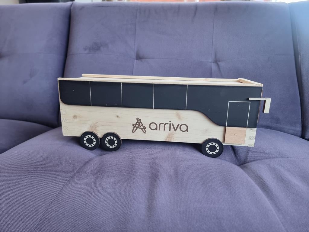 Arriva bus verzamelobject van hout gemaakt., Verzamelen, Ophalen of Verzenden, Zo goed als nieuw