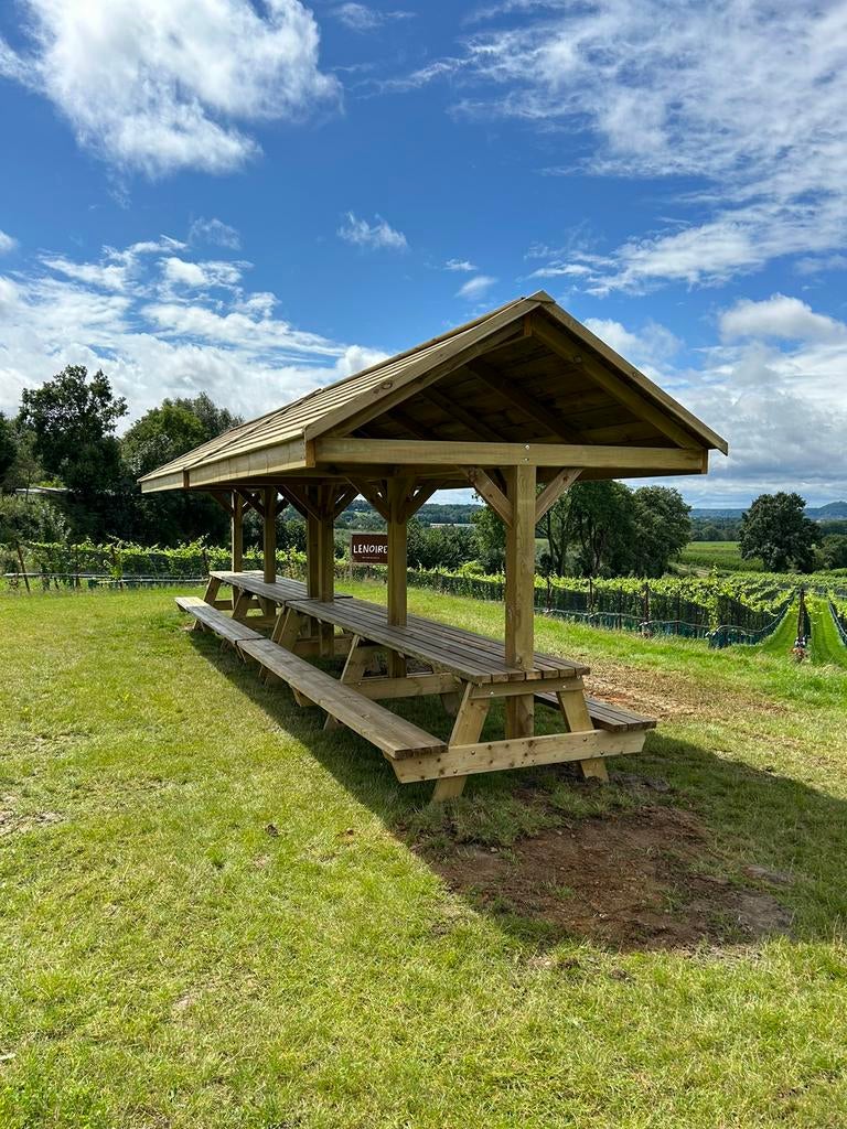 Tuintafel met afdak Picknicktafel met overkapping, Ophalen of Verzenden, Nieuw, Vierkant, Hout