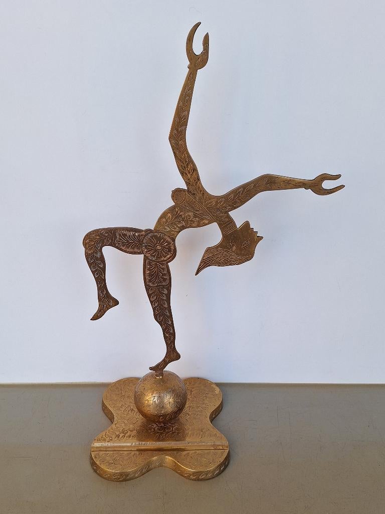 koper messing bureau-beeld burofiguur Oosterse danseres 44cm, Antiek en Kunst, Ophalen of Verzenden