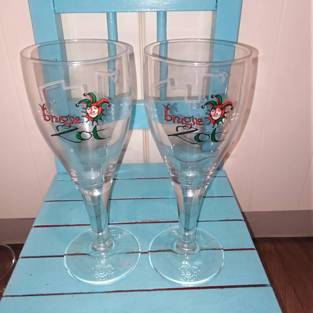 Brugse Zot bierglas Pipeline uitgave bierleiding set van 2, Ophalen, Zo goed als nieuw, Glas of Glazen, Overige merken