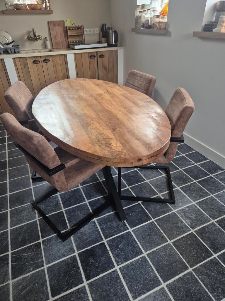 Ovale eettafel 180x100 cm - 4 tot 6 personen, Huis en Inrichting, Ophalen, Gebruikt, 100 tot 150 cm, Vijf personen of meer