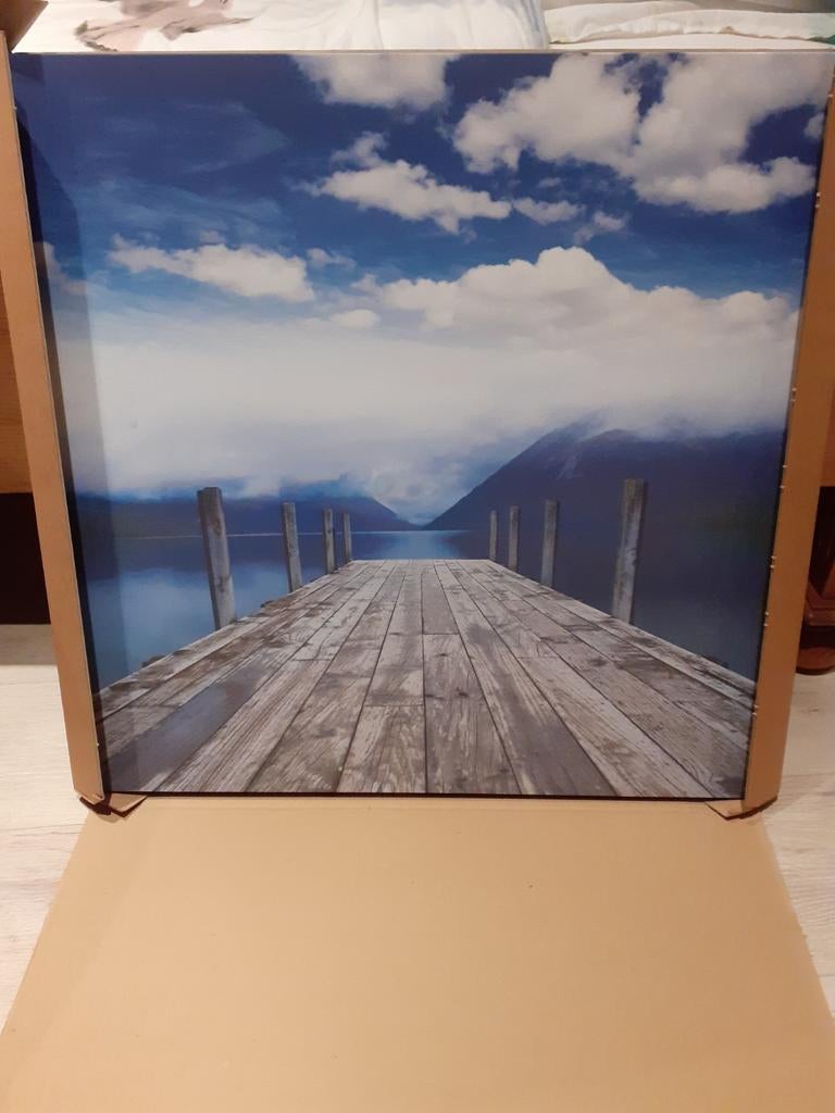 Canvas Schilderij Zee 60x60 cm nieuw, 50 tot 75 cm, Ophalen of Verzenden, Zo goed als nieuw, Schilderij