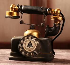 Decoratie vintage telefoon stijl - zwart met goud (18x16cm), Ophalen of Verzenden, Nieuw