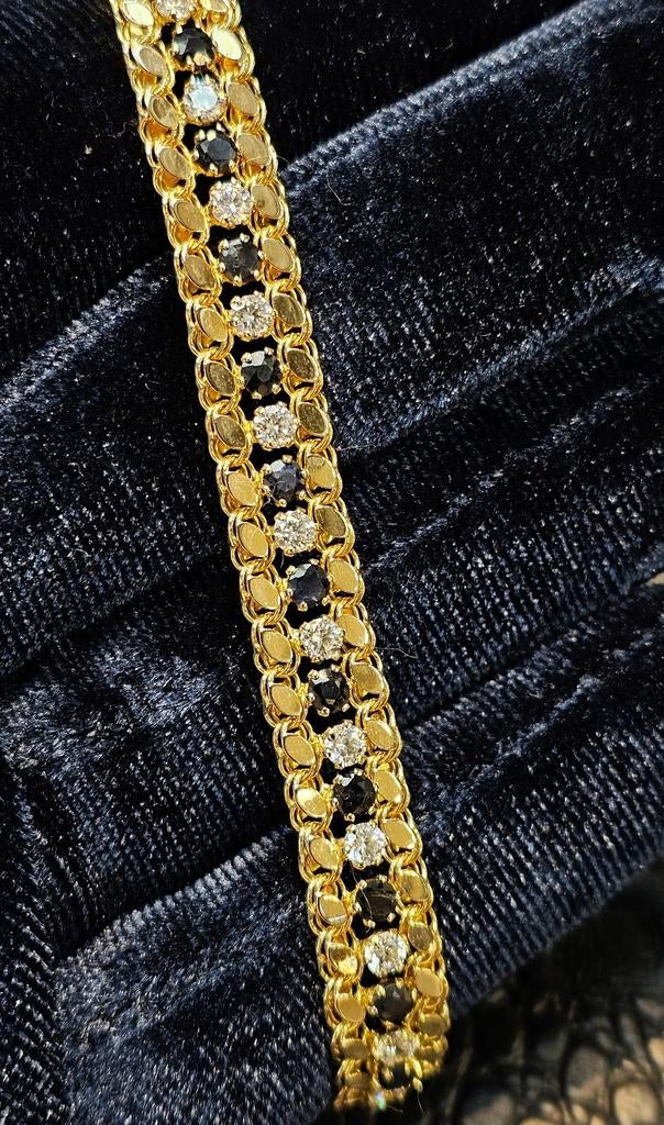 Mooie 14karaat gouden armband met onyx steen, Sieraden, Tassen en Uiterlijk, Armbanden, Ophalen of Verzenden, Zo goed als nieuw