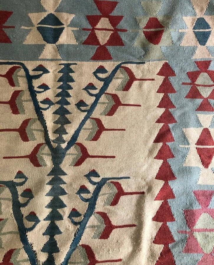Kelim antieke kleed uit Turkije handgeweven, Antiek en Kunst, Ophalen of Verzenden