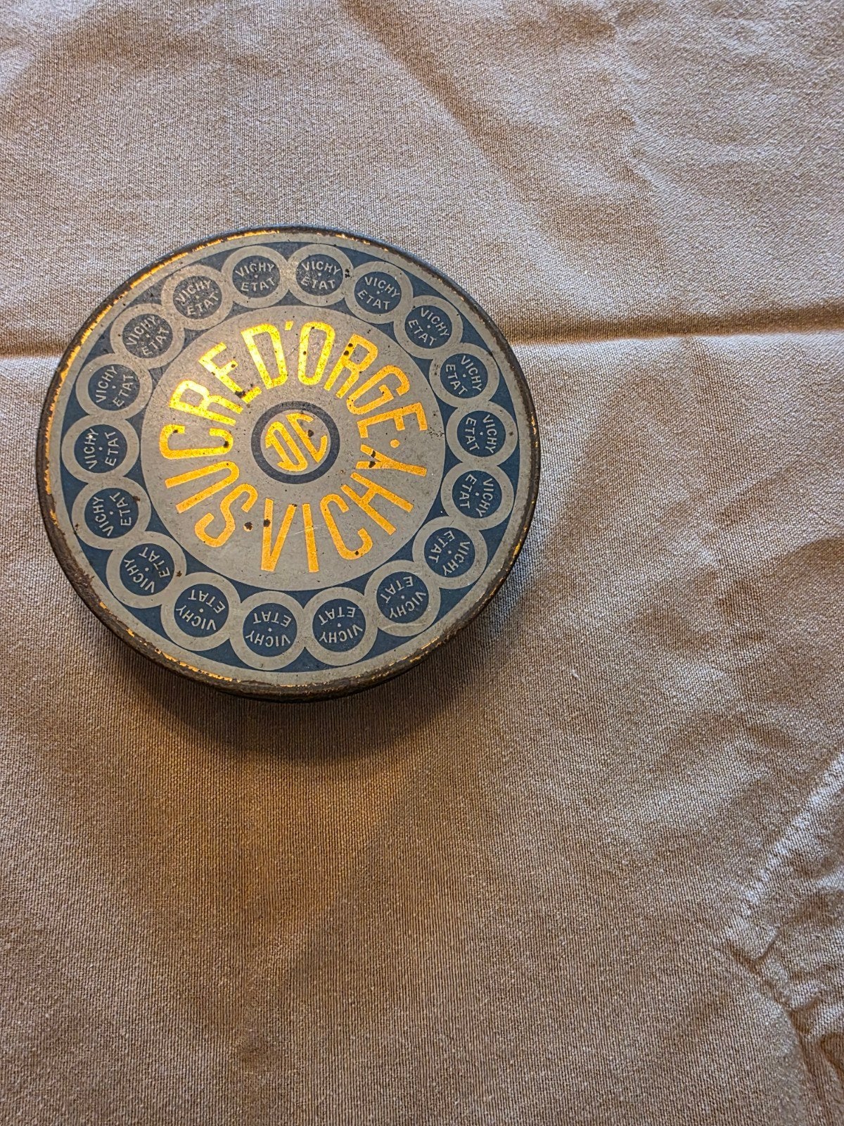 Brocante blikje Vichy État Sucres d'Orge, Ophalen of Verzenden