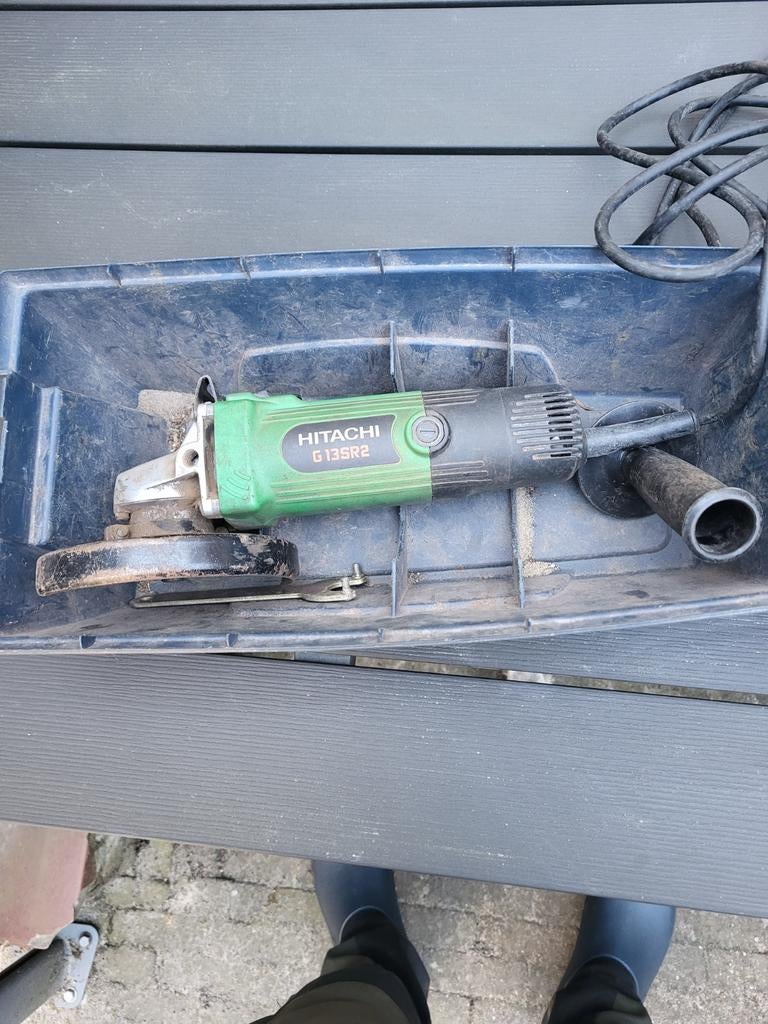 Hitachi G13SR2 haakse slijper met koffer, Doe-het-zelf en Verbouw, Gereedschap | Slijpmachines, Ophalen of Verzenden, Gebruikt