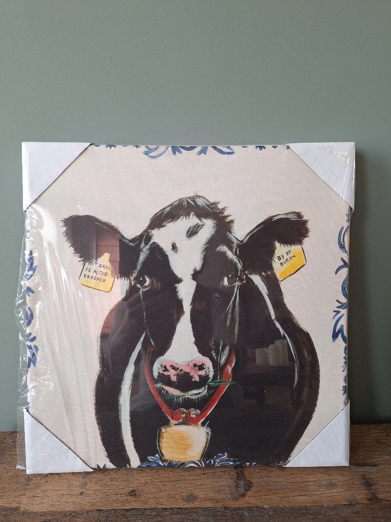 Schilderij koe. Nieuw in folie.Cows Delftsblue., Ophalen, Minder dan 50 cm, Nieuw, Schilderij
