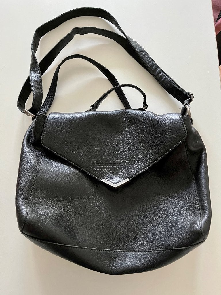 Cowboysbag shoulder bag, black, 100%Leather, Ophalen of Verzenden, Zo goed als nieuw, Zwart, Schoudertasje