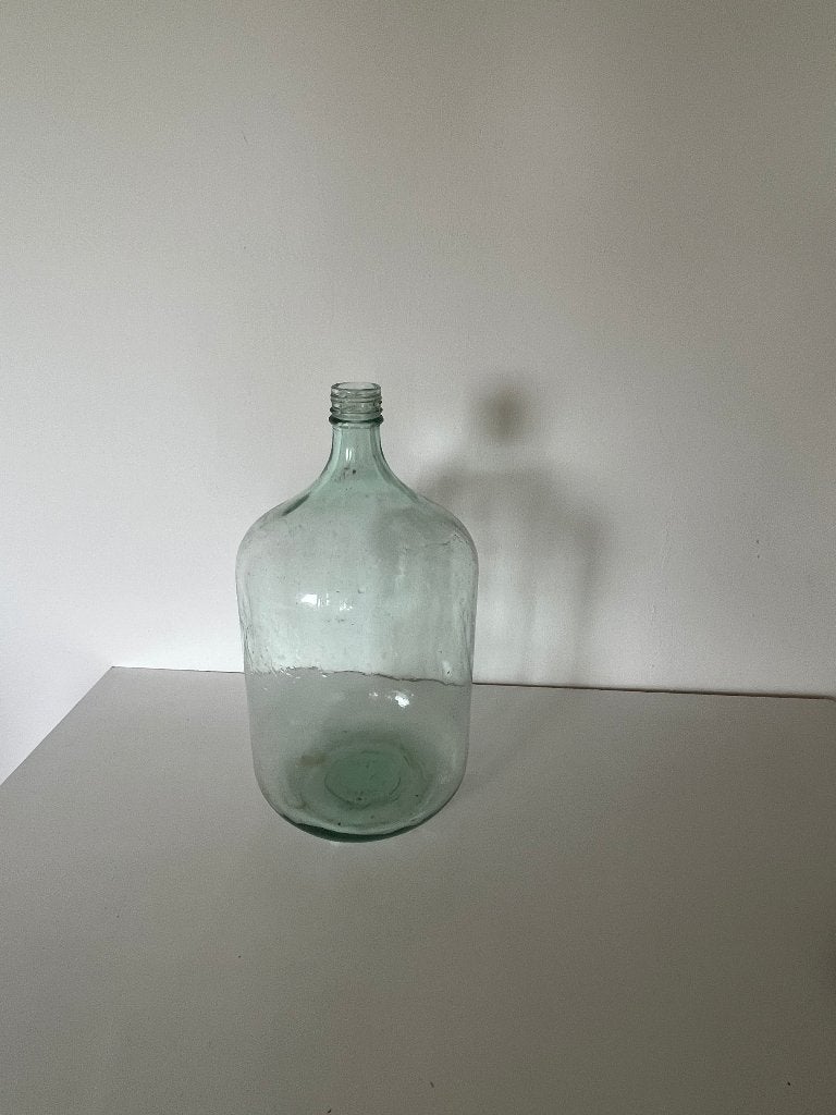Grote helder groene gistfles, 47 cm hoog, Ophalen of Verzenden, Gebruikt, Glas, 47 cm