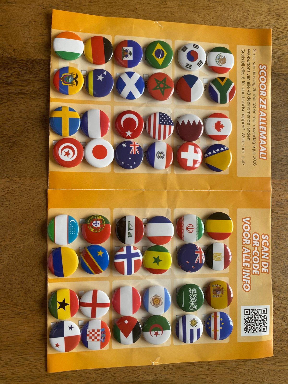 Complete set WK buttons Dekamarkt, Ophalen of Verzenden, Nieuw, Overige onderwerpen