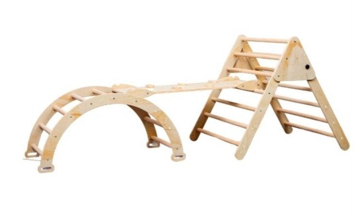 Houten klimrek en glijbaan voor kinderen, Kinderen en Baby's, Speelgoed | Buiten | Speeltoestellen, Ophalen, Zo goed als nieuw