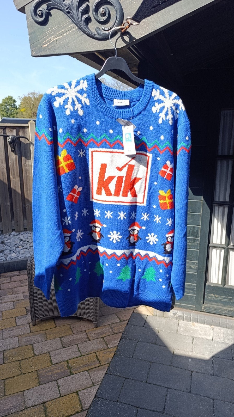 Nieuwe Kik Kersttrui XXL, met Pinguïns en Sneeuwvlokken, Blauw, Nieuw, Overige maten, Ophalen of Verzenden