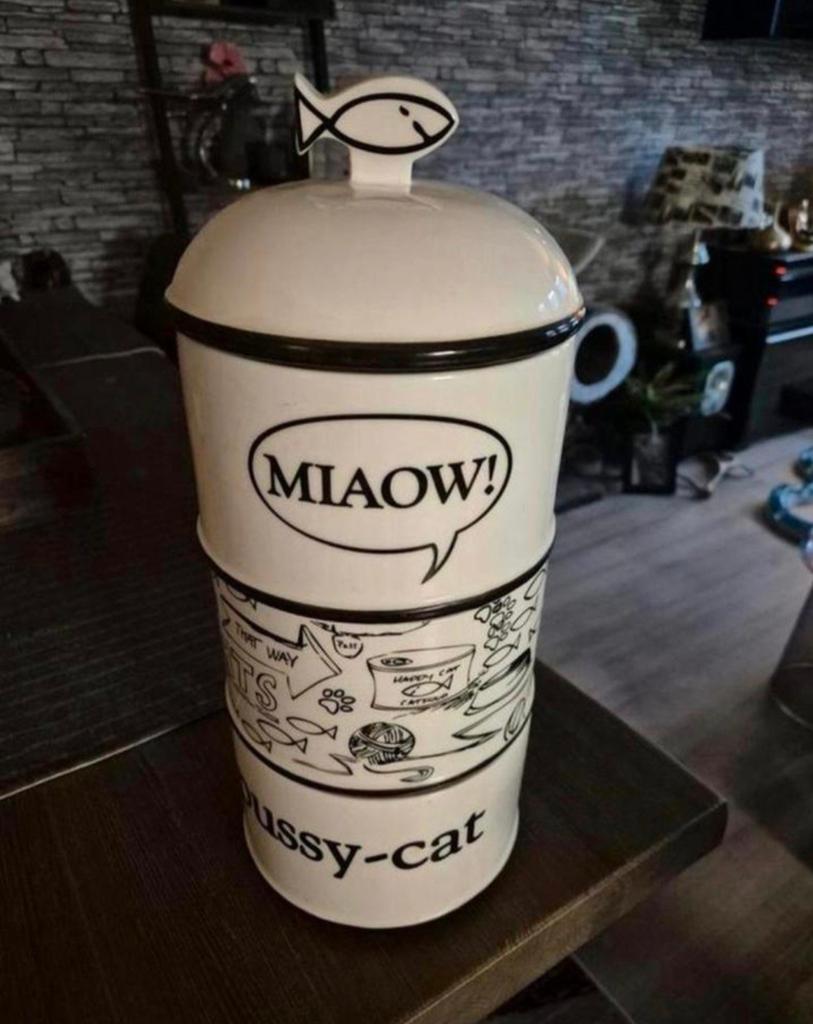Riviera Maison Miaow Stapelpot, Ophalen of Verzenden, Zo goed als nieuw, Glas, Overige stijlen