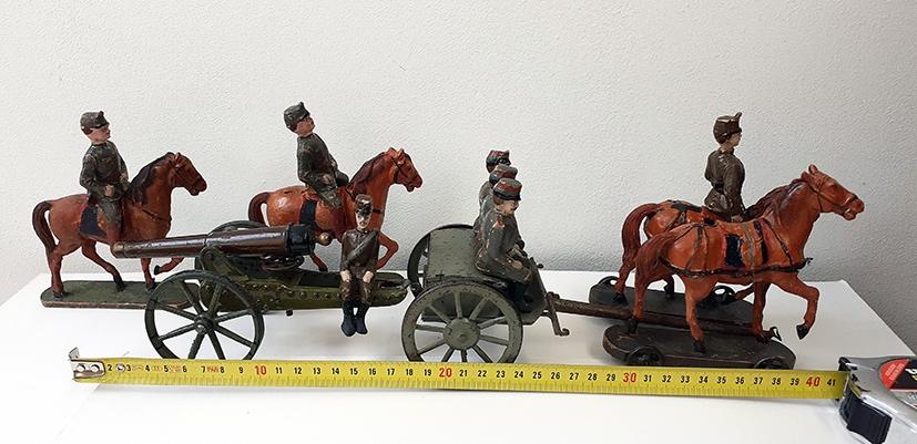 Lineol ? Elastolin ? artilerie te paard met wagen 10 cm, Antiek en Kunst, Ophalen of Verzenden
