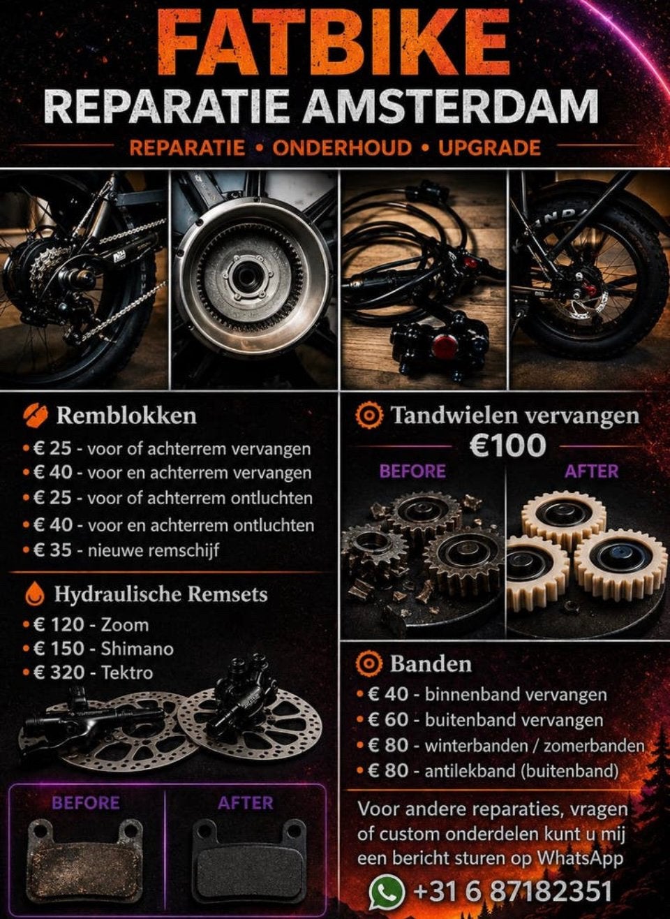 Lekke band op locatie vervangen binnen 15 min +31 687182351, Ophalen of Verzenden, Nieuw, Fatbike, Band