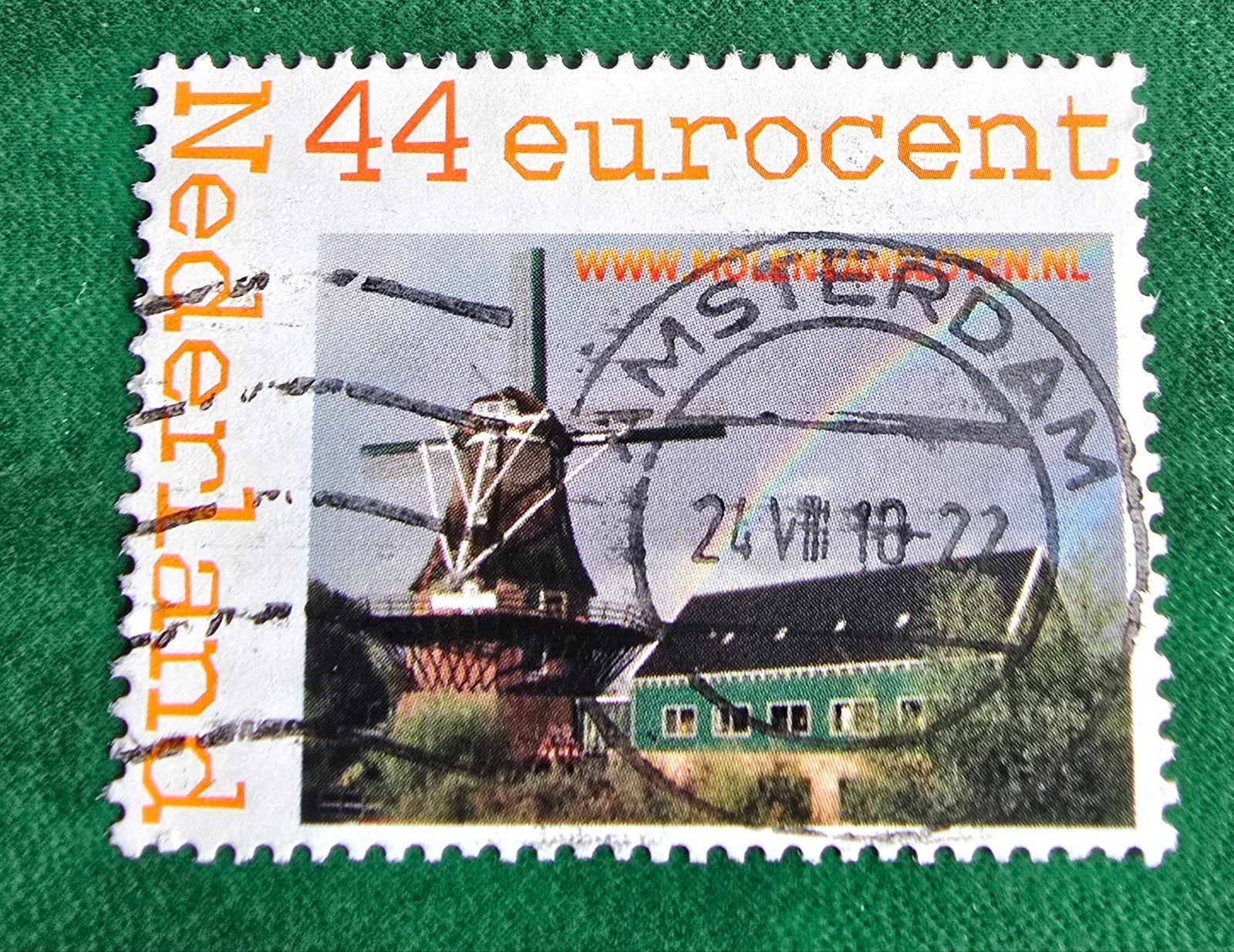 Kv159 persoonlijke  postzegel 44 eurocent molen Amsterdam, Ophalen of Verzenden, Na 1940, Gestempeld
