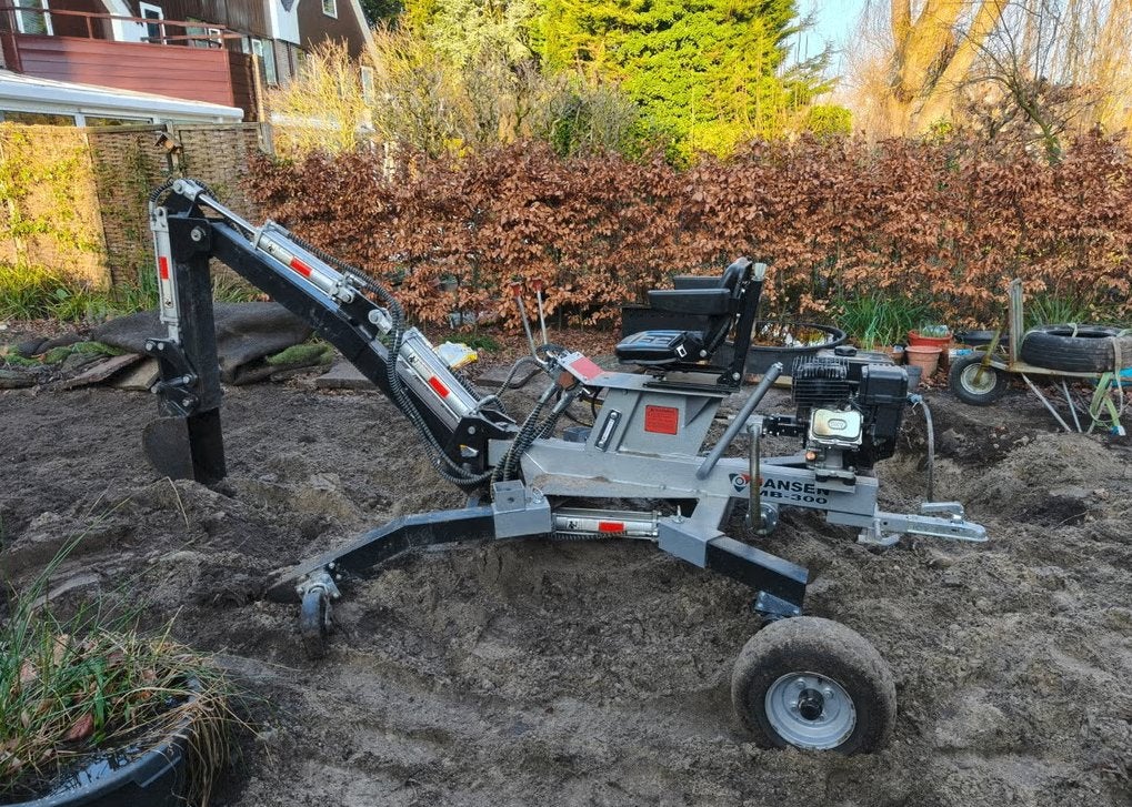 Mini graafmachine Jansen MB-300; met Japanse Knoop zeven, Ophalen, Zo goed als nieuw