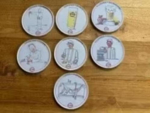7 onderzetters : Cristal Alken ( bier), Ophalen of Verzenden, Gebruikt, Viltje(s), Overige merken