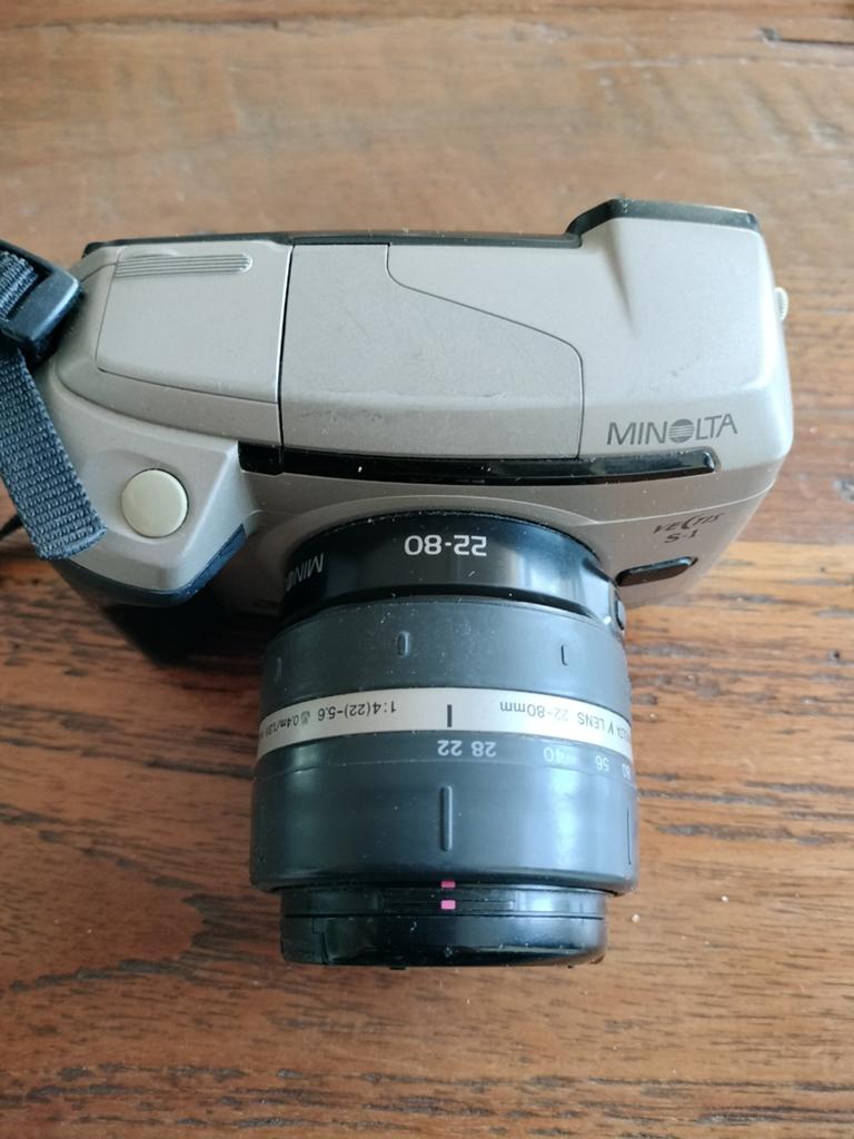 Minolta Vectis S-1 APS camera met 2 lenzen, Ophalen of Verzenden, Gebruikt, Spiegelreflex, Minolta