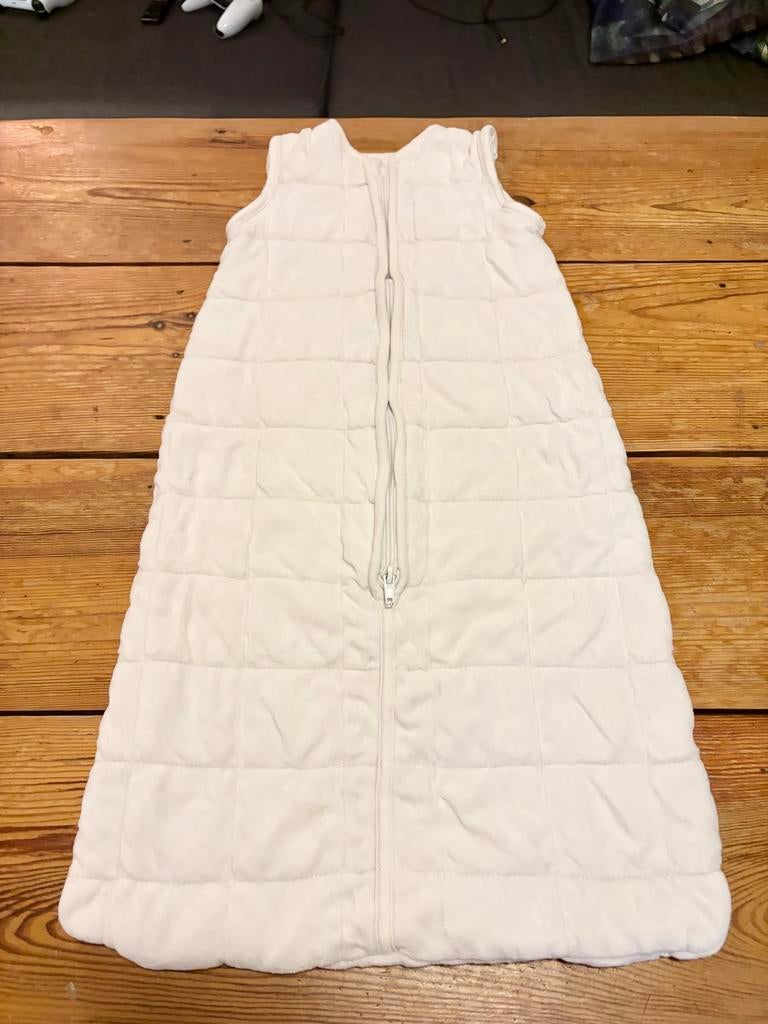 Hema gevoerde slaapzak velours wit 68/80, Ophalen of Verzenden, Gebruikt, 70 tot 85 cm, Slaapzak