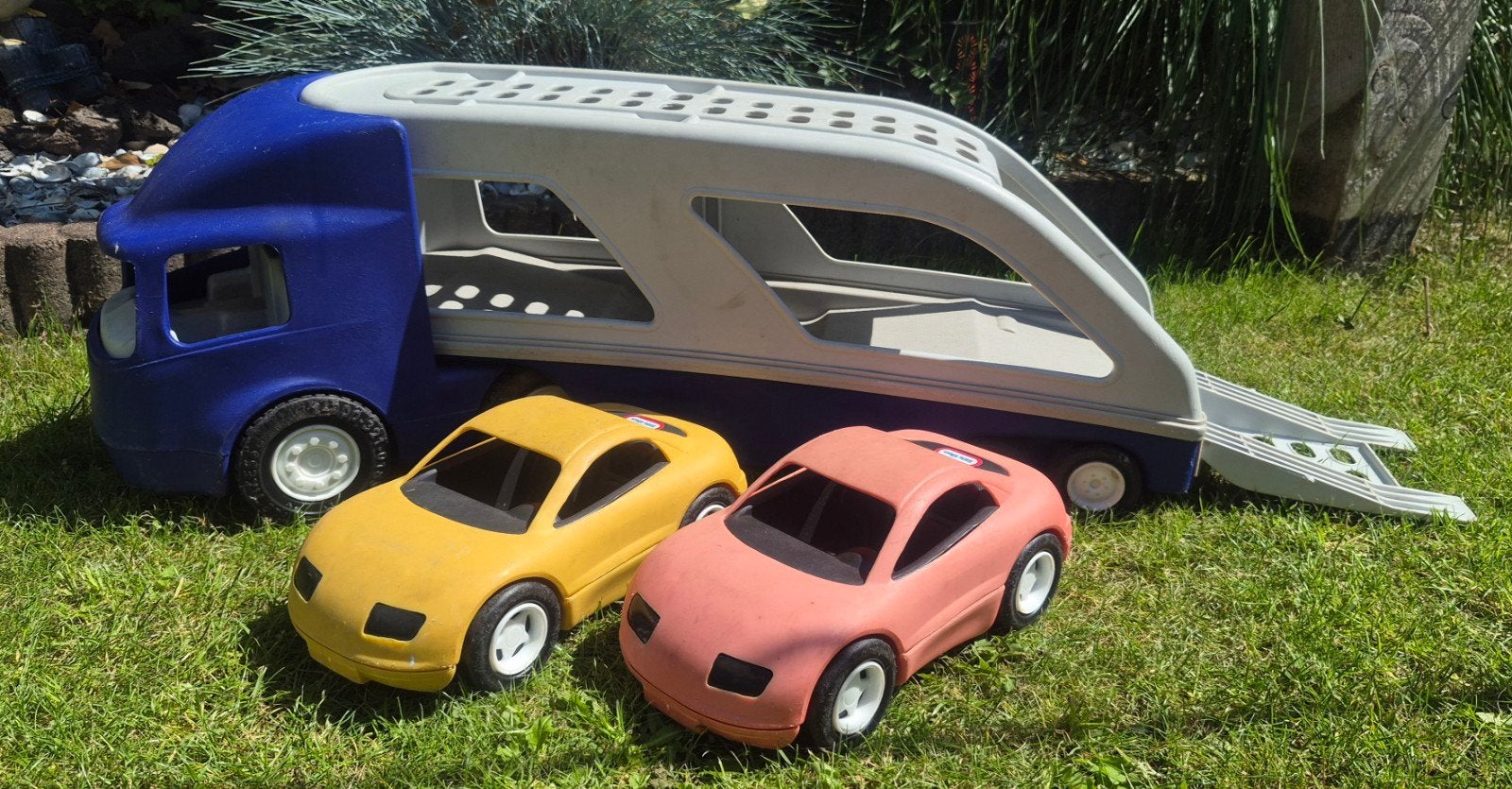 Little Tikes Speelgoed Truck met Oplegger en 2 Auto's, Ophalen of Verzenden, Gebruikt
