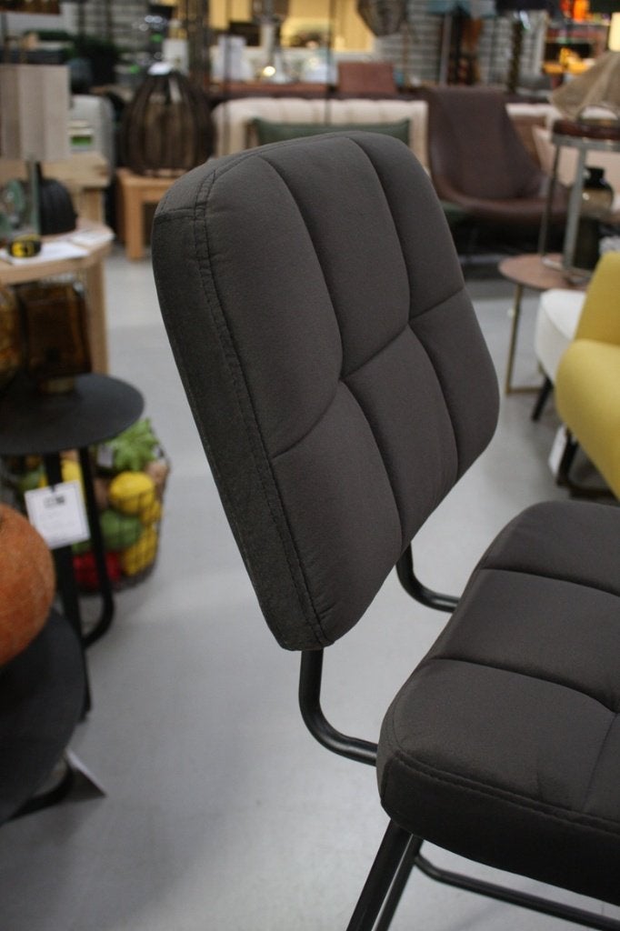 Leuke barstoelen barkrukken metaal stof velvet antraciet 19x, Huis en Inrichting, Barkrukken, Ophalen, 5 krukken of meer, Met voetsteun