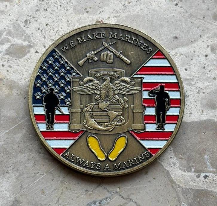 US Marine Corps coin, Verzamelen, Ophalen, Marine, Amerika, Embleem of Badge