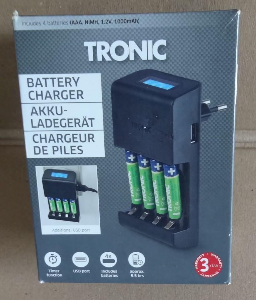 Batterijoplader   TRONIC  incl oplaadbare penlights  (nieuw), Audio, Tv en Foto, Ophalen of Verzenden, Nieuw, Oplaadbaar