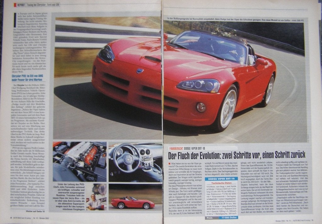 Chrysler / Dodge Viper SRT10 ZB I en ZB II ? 13x autotest, Ophalen, Gelezen, Overige merken