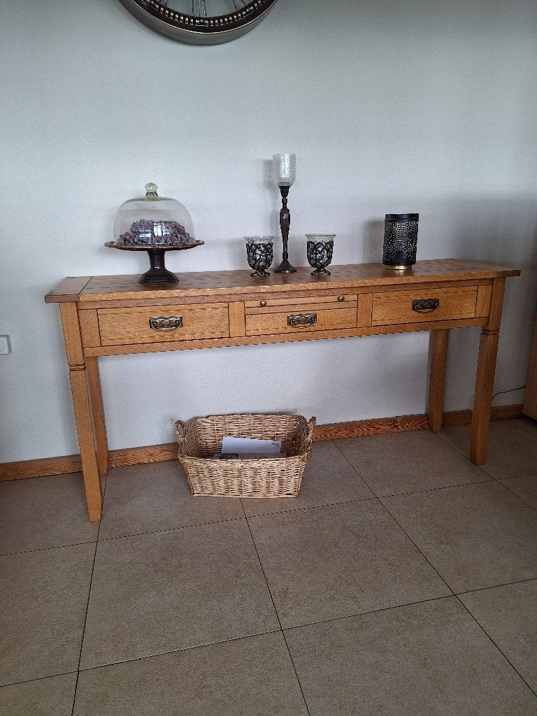 Te koop sitetable, Huis en Inrichting, Tafels | Sidetables, Ophalen, Gebruikt, 150 tot 200 cm, Grenenhout