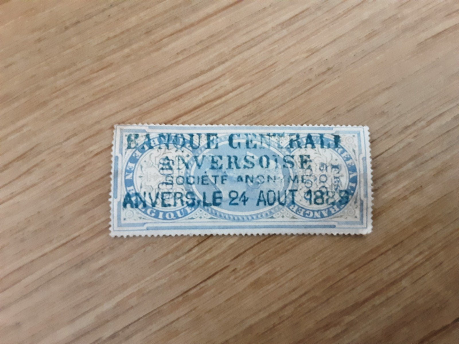 Sluitzegel fiscaalzegel 1889 centrale bank Antwerpen, Ophalen of Verzenden, Gebruikt
