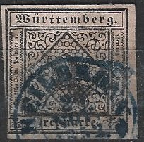 D 26 - 1851 - Wurttenberg, Ophalen of Verzenden, Overige landen, Gestempeld