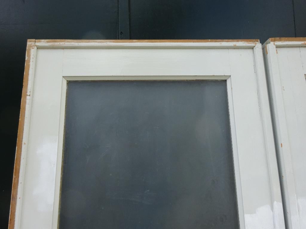 Set antieke (inloopkast) schuifdeuren, 2/76x201cm, €495,00, Ophalen, Gebruikt, Wit, Vintage